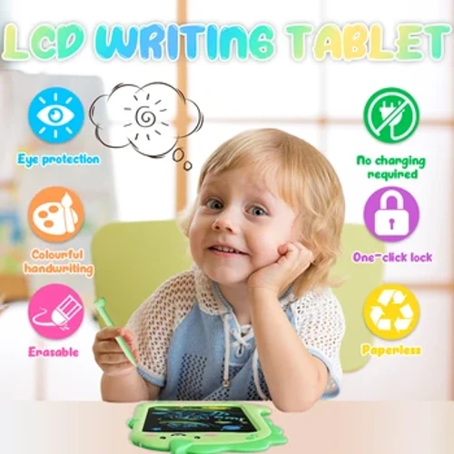 8.5 Inch LCD Writing Tablet Makulay na Doodle Board Drawing Tablet na Mabubura Unicorn/Dinosaur para sa 3 4 5 6 7 8 9 Taong Old Girls Boys