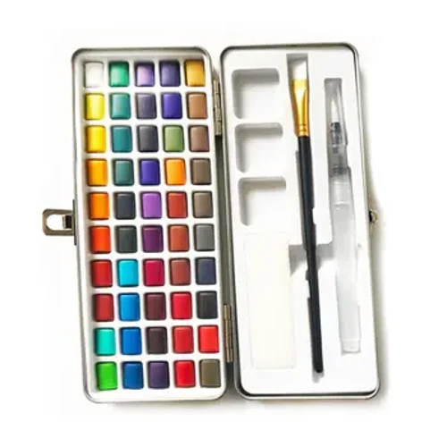 Set di pigmenti per pittura ad acquerello solido da 50 colori portatile per materiali artistici da disegno per principianti