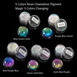 5 Kulay ng Magic Resin Chameleons Pigment Mirror Rainbow Pearl Powder Colorant Epoxy Resin Glitter Resin Kit sa Paggawa ng Alahas