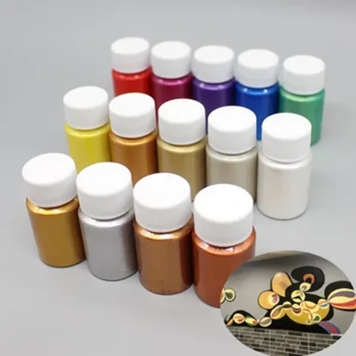 20 ml metalinis perlamutrinis akrilo pigmento dozavimo butelis Meno reikmenys Rankomis dažyti sienų tapybos batai Akmens grafiti dažai