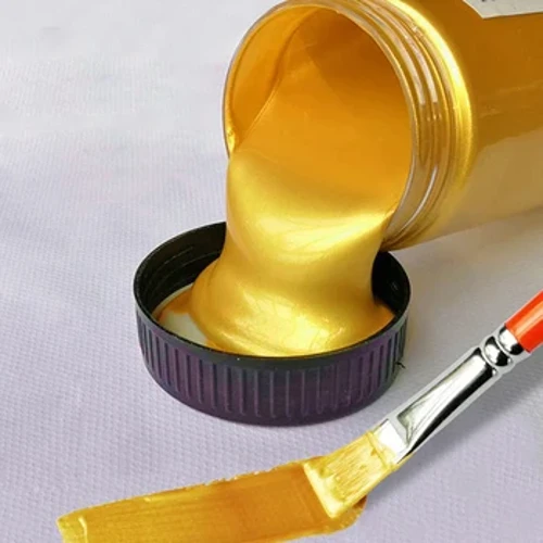 100ml Goldfaarf Metallesch Acrylfaarf, waasserdicht Net verschwannen Fir Statuar Faarf DIY Hand Kleeder gemoolt Graffiti Pigmenter