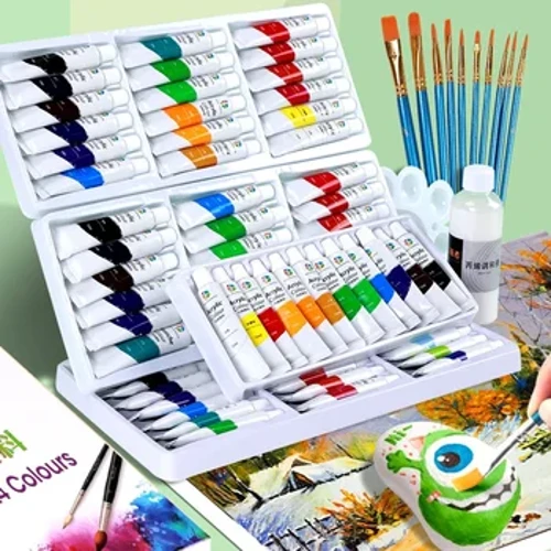 Acrylfarbe 12 18 24 36 Farben 12 ml Tube Acrylfarbenset Farbe für Kleidungsmalerei Reichhaltige Glaspigmente für Künstler Malerei
