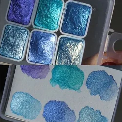 6 reňkli dyrnak sungaty akwarel reňk toplumy sungat esbaplary akwarel pigment reňk önümleri Pearlescent floresan reňk çyzgysy