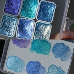 6 Ealaín Ingne Datha Uiscedhath Péint Set Soláthairtí Ealaíne Soláthairtí Péinteála Lí Uiscedhathanna Tarraingthe Datha Fluaraiseacha Pearlescent
