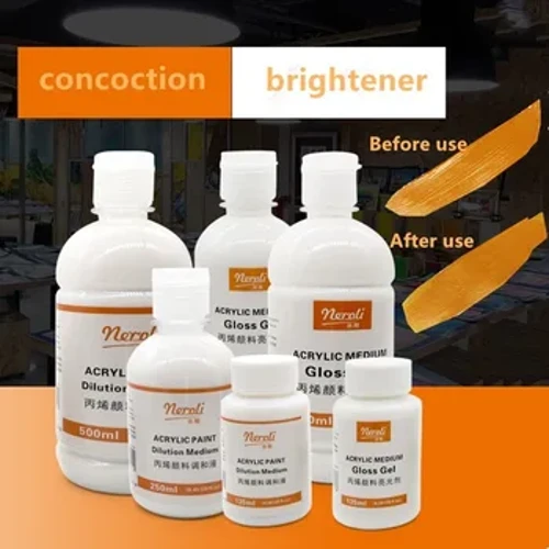 250/500 ml Akrilik Pigment Karıştırma Sıvı Işık Ajan Sanat Malzemeleri Yağlıboya Çalışmaları Sabitleme Koruma Parlatma Yağı Tiner