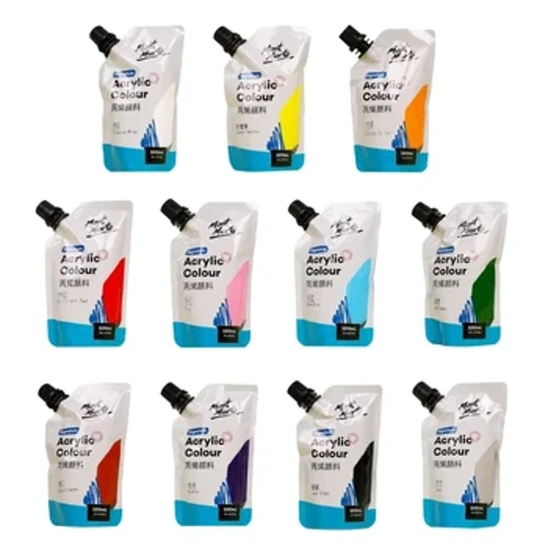 Art Acryl Paint, 11 Colors Acryl Paint, 100ml Bag, Rich Pigmented, Waterproof Acryl Paints for Artists, Ufänger