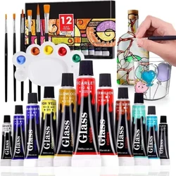Akryylimaali 18 24 väriä 12ml 0.4oz Tube Akryylimaalisarja Maali vaatemaalaukseen Rich Glass Pigments for Artists Paintin