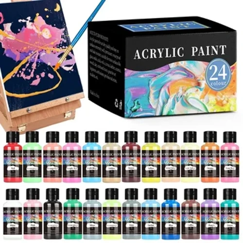 30 ml 24 renkli Su bazlı Akrilik Pigment Taş Çizim Dekoratif Suluboya Sanat Pigment Öğrenci Suluboya duvar tablosu Boya