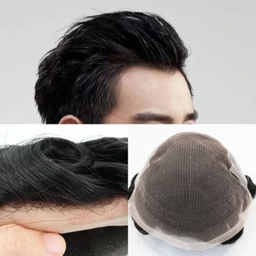 Toupée Fir Männer Hoer System Europäesch Mënsch Hoer Stéck Schwäizer Spëtze Hoer Ersatz System Spëtzefront Männer Toupée gebleecht Knuet
