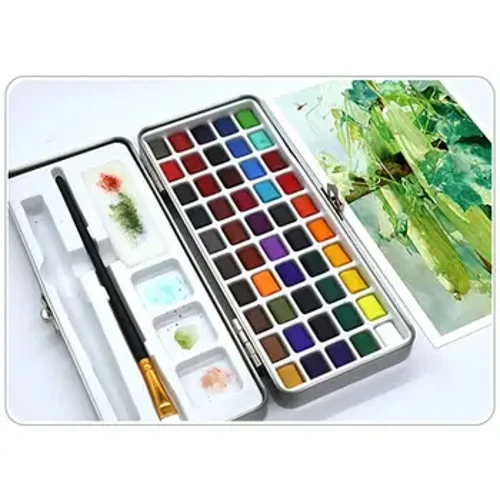 Set di pigmenti per pittura ad acquerello solido da 50 colori portatili per disegni artistici per principianti