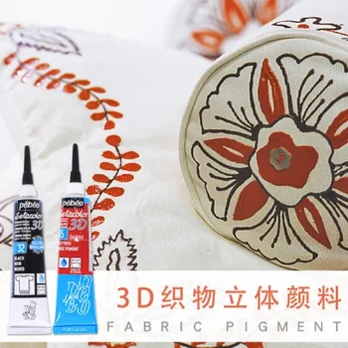 1PC PEBEO Setacolor 3D Ie Vali, 20ml Textile Fiber Hook Line Peni Suavai Tii-lima La'ei Pigment