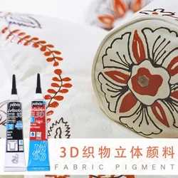 1PC PEBEO Setacolor 3D lole pena, 20ml Textile Fiber Hook Line Pen Waterproof DIY i pena lima Lole Pigment