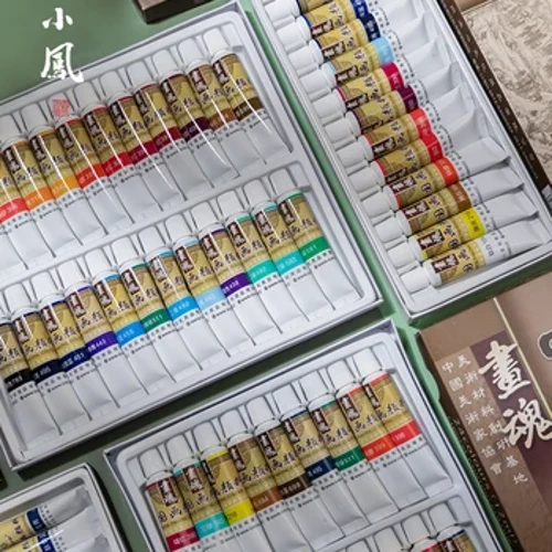 Pigmentos de pintura chinesa tradicional, um conjunto completo de ferramentas introdutórias para iniciantes