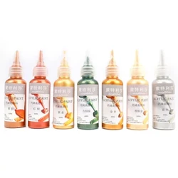 60ml Paent Aur Paent acrylig metelaidd sy'n dal dŵr heb ei bylu Pigmentau wedi'u paentio â DIY