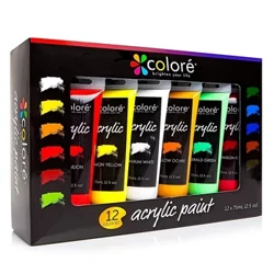 12 Farve Pigment 75ml Akryl Maling Sæt 아크릴 الصباغ акриловые краски Vægmaling Væske Creation Vandtæt Håndmalet DIY