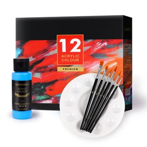 Akrylfärg 12 färger 60ml Akrylfärgssats Färg för klädmålning Rika glaspigment för konstnärer Målning