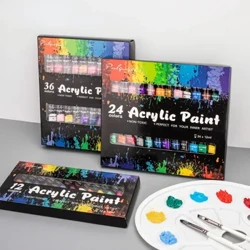 12ml tubular à prova d'água colorido desenho acrílico pigmento 12/24/36 cores conjunto arte estudante pintura gesso boneca graffiti suprimentos