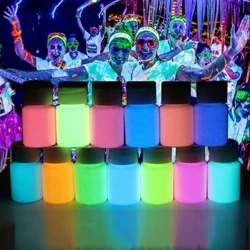 Pigmento de resina epóxi luminosa super brilhante, 8 cores que brilha no escuro, corante líquido, arte corporal, conjunto de pintura corporal uv, cada 15g