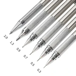Set Pensil Mecanyddol 0.3 0.5 0.7 0.9 1.3 2.0mm Celf Metel Llawn Lluniadu Peintio Pensil Awtomatig gydag Arweinwyr Cyflenwad Ysgol Swyddfa