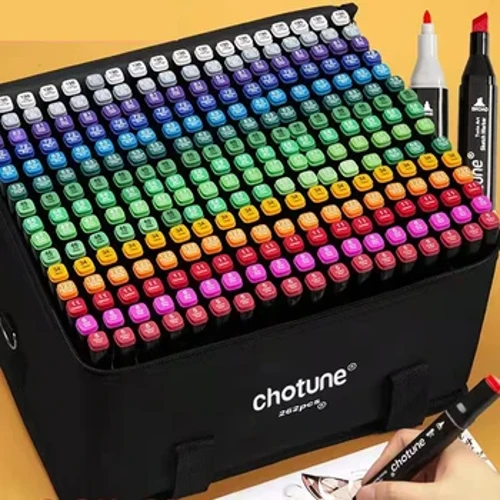 30/60/80/168 Warna Double Headed Berminyak Marker Set Sketsa Menggambar Seni Grafiti Spidol untuk Siswa Perlengkapan Sekolah Alat Tulis