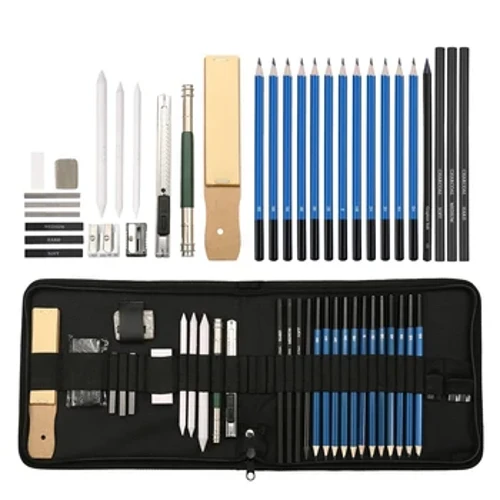 Bview Art Professional 32pcs Artist Sketching qalam to'plami Eskiz va chizma qalamlari san'at to'plami