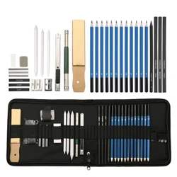 Bview Art Professional 32pcs Ealaíontóir Sceitseáil Set Peann luaidhe Sceitseáil Agus Líníocht Pinn luaidhe Set Ealaíne