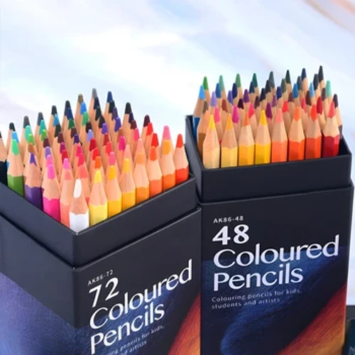 Lápices de colores aceitosos de 12/24/36/48/72 colores, juego de mango de madera hexagonal, pintura artística, dibujo, boceto, diseño artístico, suministros para estudiantes