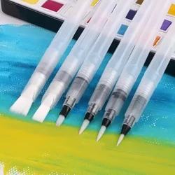 Solid Watercolor Paint Brush Set Beginner's Hand Drawing Pen Suit Soft Head Water Storage Brush Plastic Handle