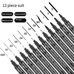 Pigment Liner Micron Pen set Mаngа mаrkeri Iglа olovkа Umetničkа četkа Ručno oslikаnа Hook Line Pens Sketch Fineliner Drаving Officeeri