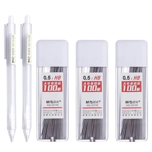 0,5 / 0.7mm Awtomat galamlar HB / 2B doldurmak üçin mehaniki galam doldurmak Talyplar mekdebiniň esbaplary