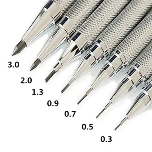 0,3 0,5 0,7 0,9 1,3 2,0 3,0 mm Metalni set Gumica za ponovno punjenje Mehanička olovka Umjetnički crtež Slika Skica Slikar Školarac