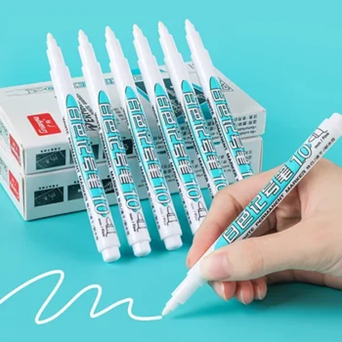 1 Máy Tính Trắng Bút Đánh Dấu Dầu Chống Thấm Nước Thường Trực Bút Gel Viết Vẽ Trắng Tự Làm Album Graffiti Bút Văn Phòng Phẩm Cho máy Tính Xách Tay