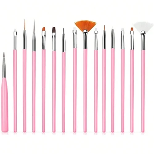 Bview 15Pcs/Set Offer Dwylo Proffesiynol Pecyn Offer Dwylo Proffesiynol Brws Celf Ewinedd Peintio Gel UV Lluniadu leinin cerfio brwsh pinnau dotio