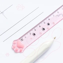 Mèo Paw Nhựa Thước Thẳng Kawaii Trường Vật Dụng Văn Phòng Người Lập Kế Hoạch Phụ Kiện Sinh Viên Giải Dụng Cụ Vẽ