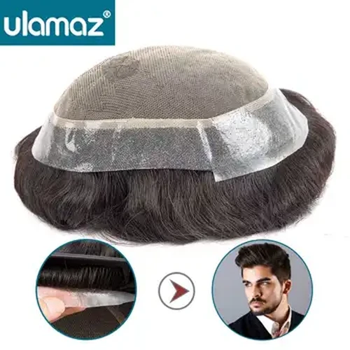 Austraalia Toupee Mees Parukas Inimeste Juuksed Naturaalsed meeste Parukas Meeste Juukseproteesid Prantsuse pits Pu alus Parukas Juuksesüsteem Meeste Valik