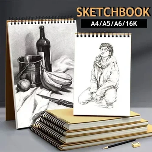 160GSM A6/A5/16K/A4 Chuyên Nghiệp Sketchbook Giấy Dày Xoắn Ốc Bút Chì Màu Nước Vẽ Sách Gouache Giấy Nghệ Thuật nguồn Cung Cấp