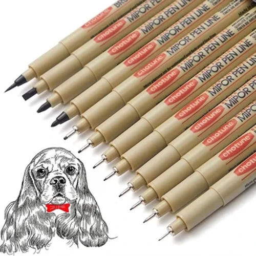 12/9 / 4Pcs Markerler Micro ruçka Kawaii Manga El bilen boýalan çyzgy çeňňek çyzygy ruçka Çeper eskiz esbaplary üçin çalt suw geçirmeýän eskiz