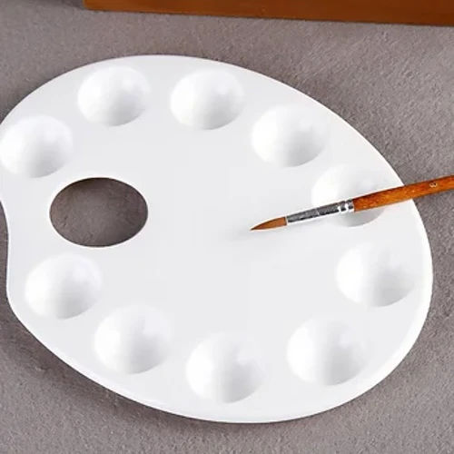 10 Wells Palette Artist Mga Bata Mga Mag-aaral Art Craft Color Mixing Tray Portable Painting Palette White May stock