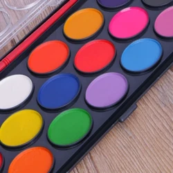 16 Stk Akvarel Palette Pensel Sæt Malebakke Håndværk Tegnekunst Mini Kid Gave