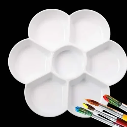 1 stk Malingsbrett Kunstner Akvarell Pigment Palett Plast Plommeblomst Form Barnemaleri