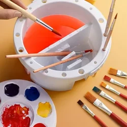 con coperchio Secchio per lavaggio pennelli Porta pennelli 3 in 1/Tavolozza dei colori Porta pennelli Rondella per pennelli in plastica