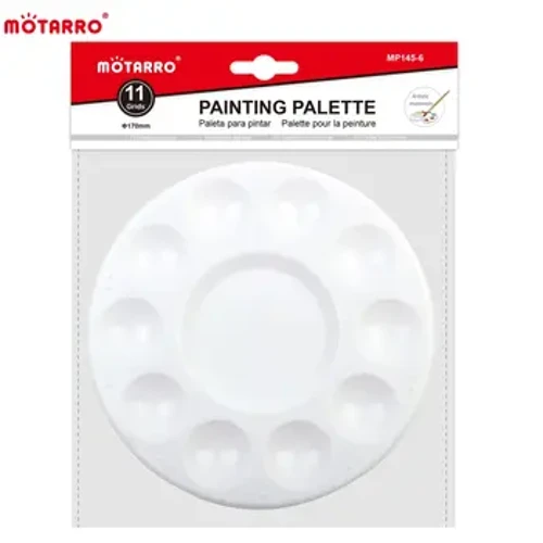 MOTARRO Pailéad Babhta Plaisteacha 1Pcs Ealaín Malartacha Tráidire Péinte Ealaíontóir Uiscedhathanna Soláthar Pailéad Plaisteacha Tráidire Lí Bán