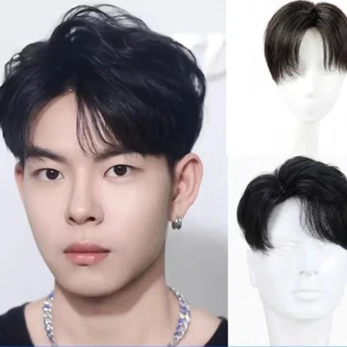 Amawigi Ezinwele Zomuntu Ezimfushane Ezimfushane Zemvelo I-Pixie Sika I-Toupee I-Wave Eqinile I-Resistant Fiber Yabesilisa Abesilisa I-Cosplay Daily Wigs