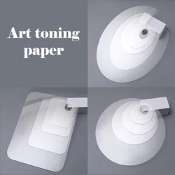 Carta tonificante artistica Tavolozza di colori trasparenti Tavolozza artistica ovale Tavolozza di miscelazione di colori a olio a guazzo Tavolozza di plastica pulita con vassoio di vernice