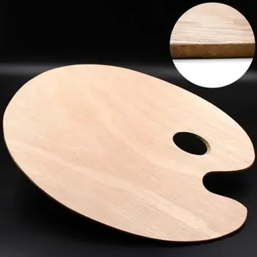 20x30cm Ealaín Péinteáil Dath Meascthóir Pailéad Péinteáil Ola Oval Adhmaid Bord Meascadh Dath Aicrileach Tráidire Péinte Líníochta Uirlis Staidéir Pláta