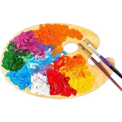Tavolozza di legno portatile Vassoio per tavolozza di colori per miscelazione di colori per forniture d'arte per pittura acrilica a guazzo ad acquerello