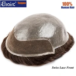 BIO-E le mavaaia lauulu fa'atagata Suiselani Lace Front Male Hair Prosthesis,Toupee Ali'i Ma'i U'u Pisinisi Pa'u Tua 6" Wig a Ali'i.