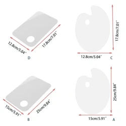 Acrylic Paint Palette Clear Palette Oval-shaped Rectangle-shaped Designs for Kid Artist Watercolor Drawing DIY Wall Art