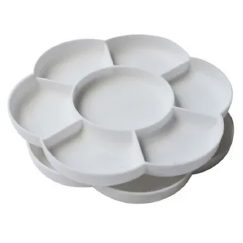 1 Plum Blossom Palette ya Gridi saba-Poda ya Maji Rangi ya Jalada Mbili Inayopatikana Kipenyo 16 cm Vifaa vya kisanii Uchoraji