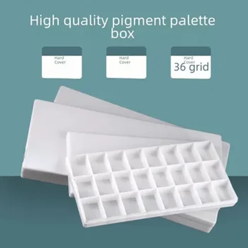 Quadrado branco básico 24 grades à prova de umidade aquarela guache capa dura paleta de pigmentos arte mistura de cores suprimentos